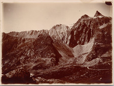 Suisse, Alpes Suisse, sommet de montagne  Vintage citrate print  Tirage citr