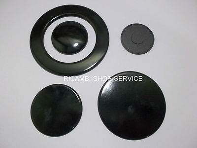 Kit 4 Piattelli Spartifiamma + Tripla Corona Per Cucchi A 3 Fuochi Franke – Nero Lucido