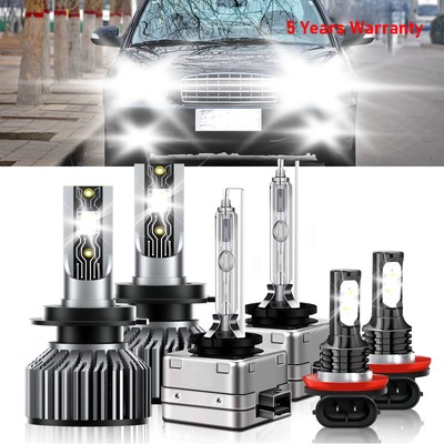 LED HID Headlight Combo Hi/Low+Fog Light Bulb White For Hyundai Sonata 2014-2014