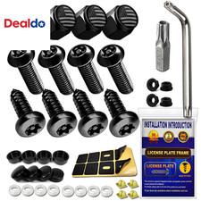 Anti Theft License Plate Screws- Black Security Bolts Fasteners For Front Rear T