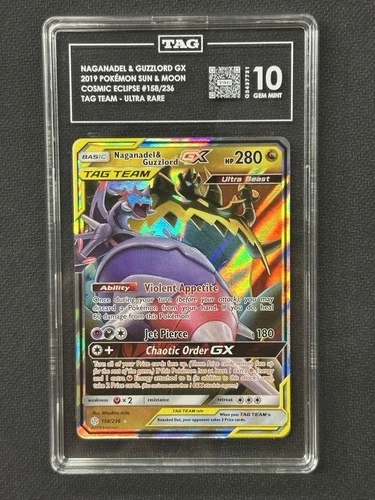 Naganadel & Guzzlord GX  Pokemon Cosmic Eclipse Tag Team Ultra TAG 10 #158/236