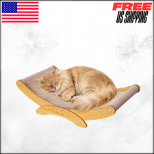 Cat Scratcher Bed Large Natural Sisal Scratching Board Wood Frame Lounger 23.6"