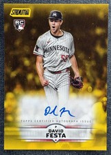2025 TOPPS DAVID FESTA RC YELLOW ON CARD ROOKIE AUTO NO. SCBA-DF MINNESOTA TWINS