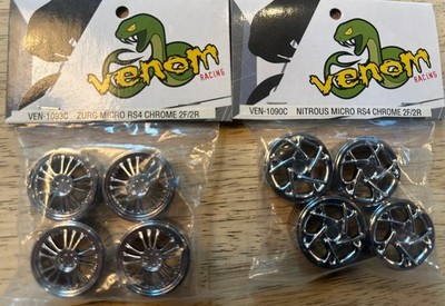 NOS Hpi Micro Rs4 Ven-1093C Zurg & Ven-1090C Nitrous Chrome Venom Racing Rims