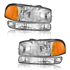Headlights OE Replacement 1-Clear Lens I Chrome Housing I Amber Reflector