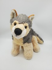 Aurora Gray Husky Wolf Dog Plush Stuffed Animal Gray Tan Realistic 12"