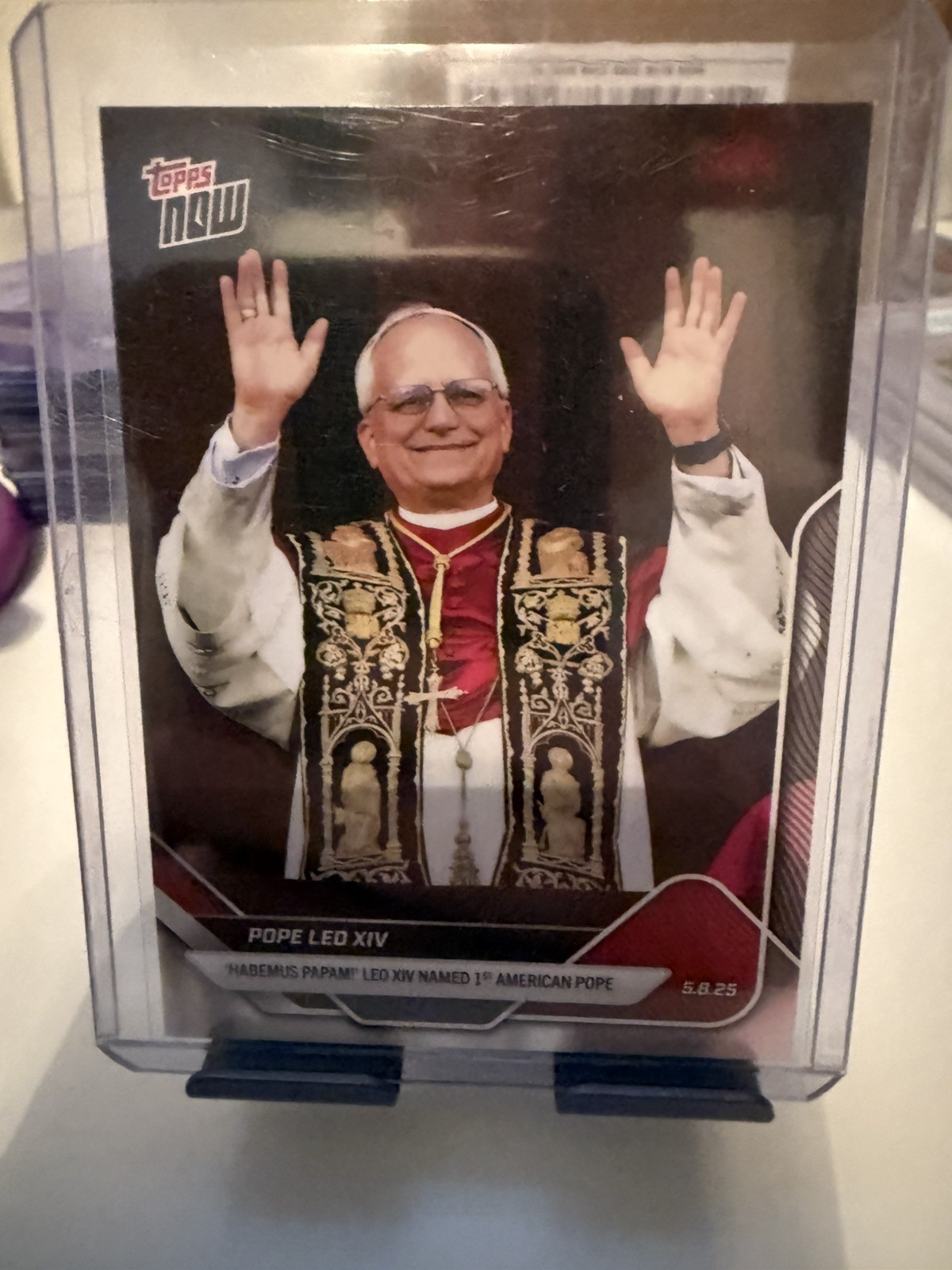 2025 Topps Now Pope Leo XIV 1st American Pope IN HAND, READY TO SHIP
