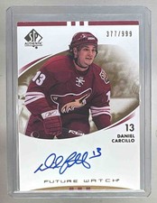 Daniel Carcillo 2007 SP Authentic #239 Rookie RC Future Watch Auto /999