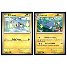 2 Card Pokemon TCG - SV07: Stellar Crown - Chinchou 048/142 & Lanturn 049/142 LP