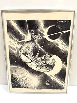 Vintage Frank Brunner 1971 Graphic Art Print  Redman's Odyssey - Native American