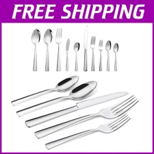 65-Piece Silverware Cutlery Set, Stain Resistant