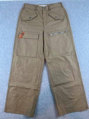 Dion Lee Women s Cargo Pants Size S Khaki Wide Leg Utility Pockets Nylon Cotton