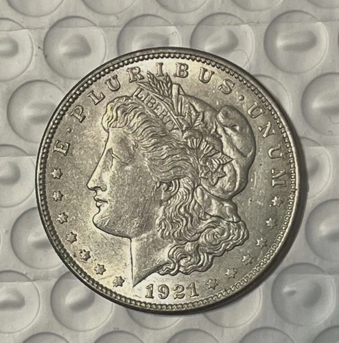 1921-P $1 MORGAN SILVER DOLLAR AU toned
