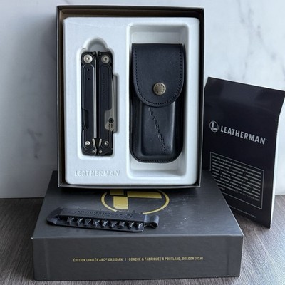 Leatherman Arc Obsidian Multitool. Limited Edition w/Leather Sheath. Opened Box