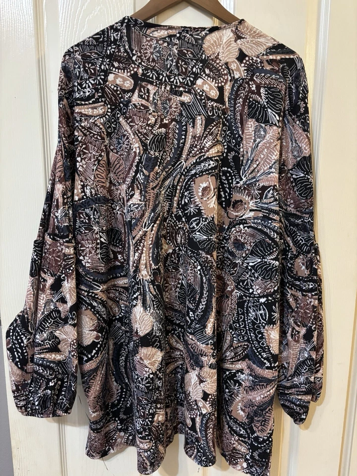 Cardigã Maurice’s Feminino Plus Size 3X Kimono Espanador Algodão Floral Boho - Imagem 4 de 4