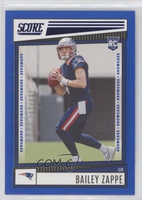 2022 Score Rookies Showcase 69/100 Bailey Zappe #310 Rookie RC 13nz