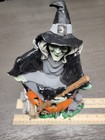 Vintage Ceramic Halloween Witch Sitting On Pumpkin Light Lamp No Light Cord — photo 4