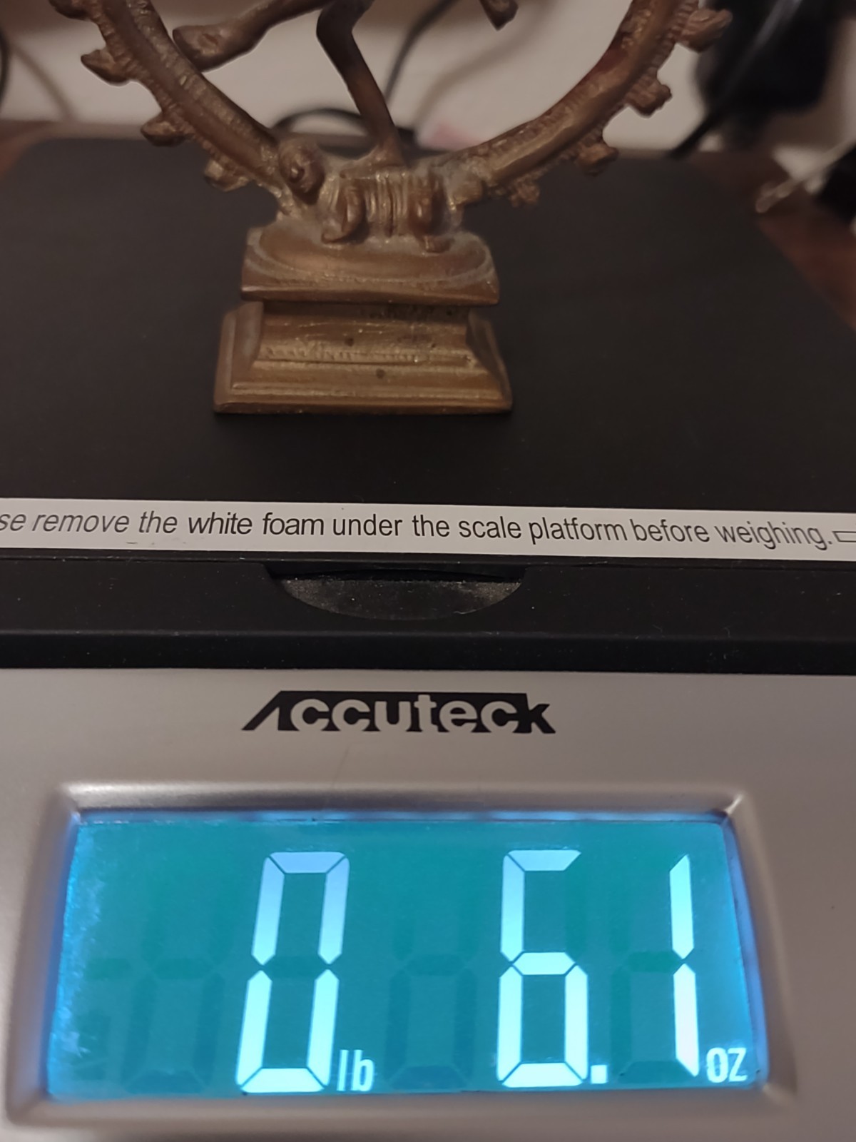 Dancing Shiva Nataraja Cosmic Dance Vintage 1960's  Brass 4.5 Inch Sculpture 