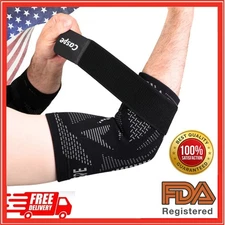 Caspe 2-Pack Elbow Sleeve Brace Wrap Adjustable Support Arm Arthritis Tendonitis