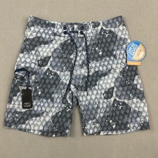 Columbia PFG Offshore II Board Shorts Men 32 Gray Camo Fishing UPF 50