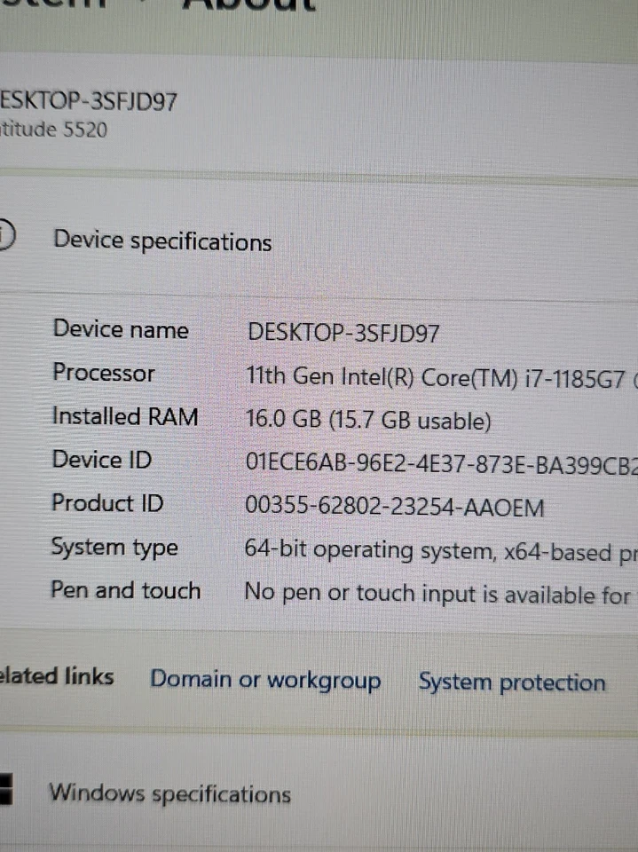 Dell Latitude 5520 · i7-1185G7 · 16GB · 512GB, photo 3 of 5