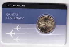 AUSTRALIAN:  2020 $1 QANTAS UNC COIN ON CARD #PL2403