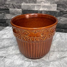 Mid Century West Germany Bay Plantpot With Bows And Vertical Stripes