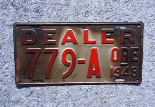 1948 Oregon DEALER License Plate