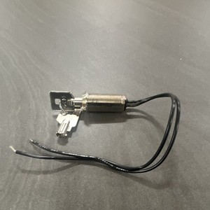 Metal Key Switch Lock Cylinder w/ Wire Leads, 2 Keys, Silver/Black