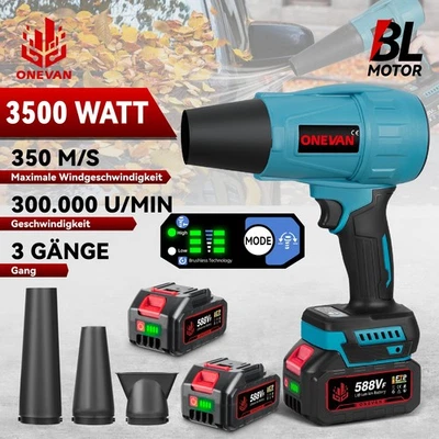 ONEVAN Für Makita 18V Akku Gebläse Turbogebläse Elektrisch Laubbläser Bürstenloser