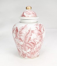 AAI Tropical Leaf Ginger Jar, Pink