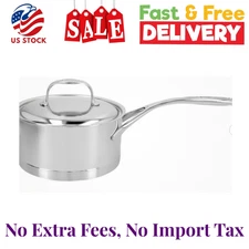 2.25 qt Sauce Pan With Lid, 18/10 Stainless Steel, NEW