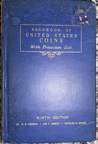 1952 HANDBOOK OF UNITED STATES COINS 9th EDITION "BLUEBOOK" BY R.S. YEOMAN