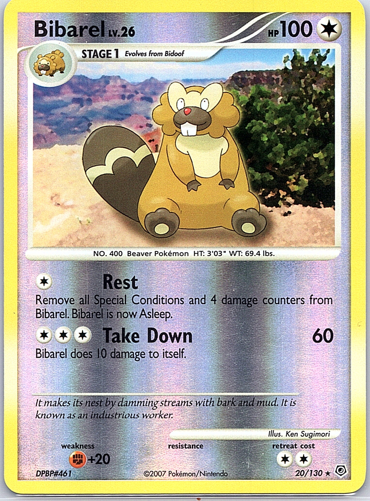 Bibarel 20/130 Diamond and Pearl Reverse Holo LP