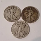 Liberty Walking Half Dollar Silver Coins 1942, 1945, 1946 Lot of 3