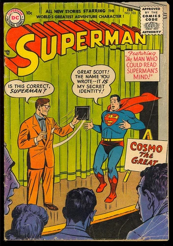 Superman #103 Unrestored Late Golden Age Superhero Vintage DC Comic 1956 GD