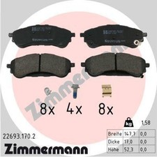 ZIMMERMANN Bremsbeläge Bremsbelagsatz Bremsklötze Hinten 22693.170.2