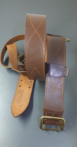 Оfficer's leather belt Soviet Army Military Uniform USSR in 1969. Size 2.