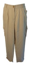 Chico's 3 16 Light Beige Khaki Capri Pants Cargo Pockets