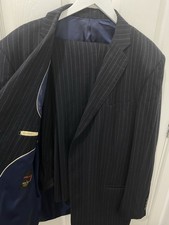 Antich 100% Wool Pinstripe Suit 48L Jacket 42L Trousers Big & Tall Josiah France