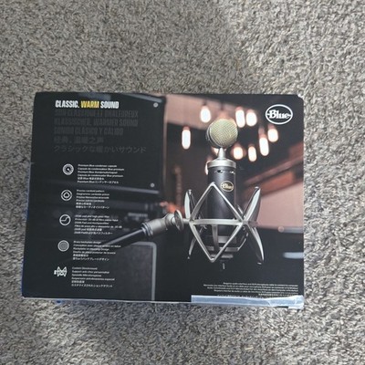 Blue Large Diaphragm Cardioid Condenser Microphone Black Silver Shock Mount