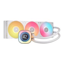 Image of CORSAIR iCUE LINK TITAN 360 RX LCD Cooler, White, 3x 120mm ARGB PWM Fans, Copper