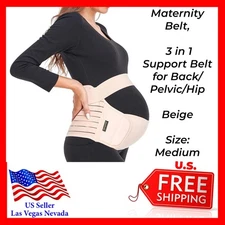 Adjustable Maternity Support Belt -  Beige Size: Medium - Fit Ab 35.5"-47.3"