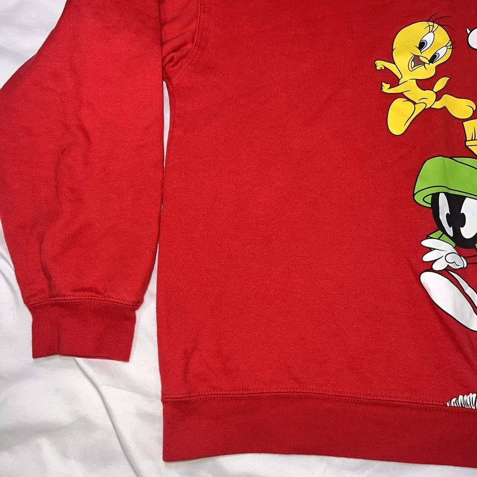 Sudadera Looney Tunes Juvenil Talla XL 15-17 Roja Envolvente Gráfico Pullover Foto 2 de 4