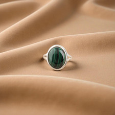 Natural Malachite Gemstone 925 Sterling Silver Handmade Jewelry Ring For Wedding