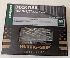 Huttig Grip 16d Fence Deck Nail 3-1/2 in HGN16OGSTDK1 Galvanized 1 lb ~52 Nails