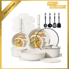Carote 19pcs Pots and Pans Set Nonstick Cookware Set Detachable Handles Oven