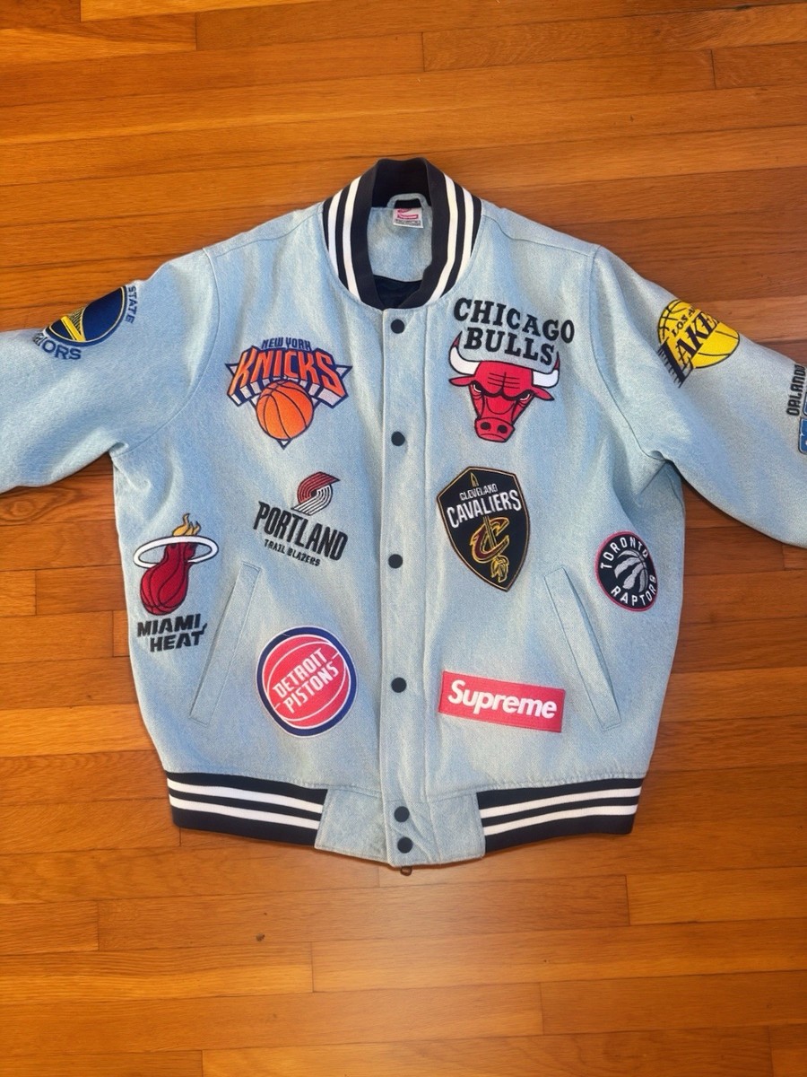 Supreme Nike NBA Teams Warm-Up Jacket Denim | eBay