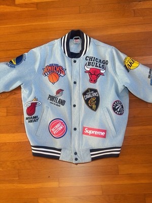 Supreme Nike NBA Teams Warm-Up Jacket Denim | eBay