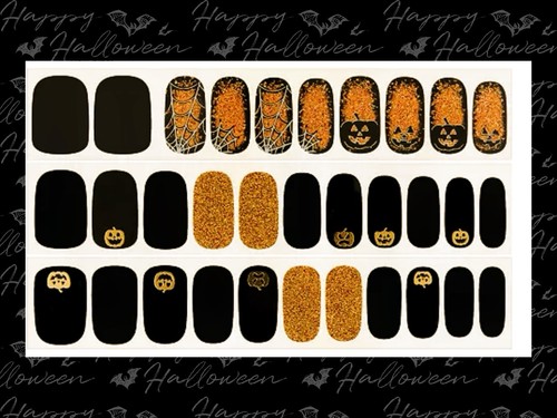 🎃HALLOWEEN KONVOLUT Dashing Diva Glanz Gel Nagelstreifen & Kürbis/Geister Ohrringe - Bild 2 von 5